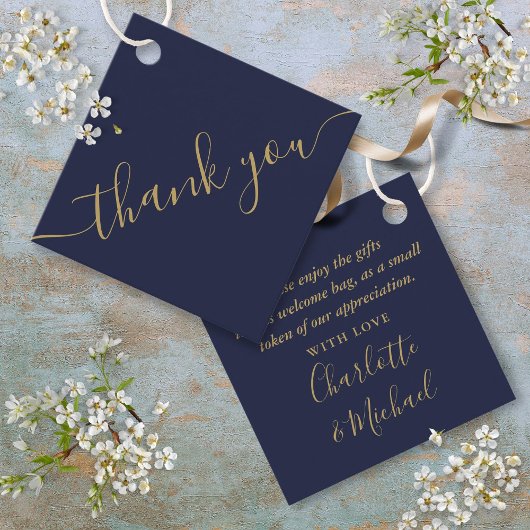 Navy Blue Gold Vielen Dank für Ihr Hochzeitsgesche Geschenkanhänger