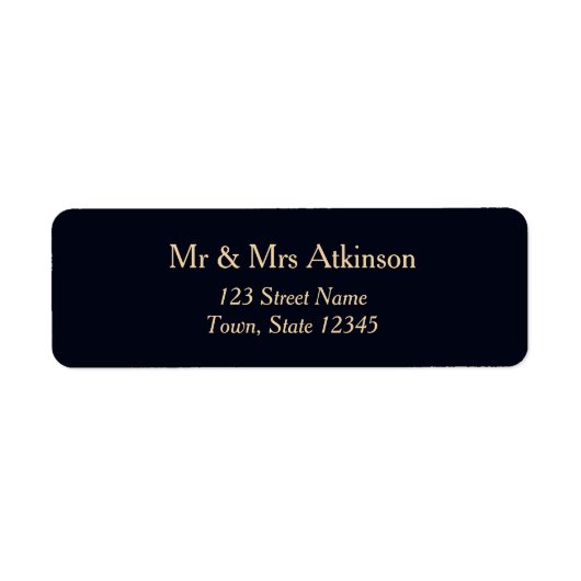 Navy Blue Gold Wedding Return Address (Vorne)