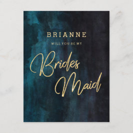 Navy Blue & Gold werden Sie meine Bridesmaid sein Einladung