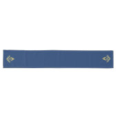 Navy Blue & Gold Wettkämpfe | Freimaurer Großer Tischläufer (Horizontal)