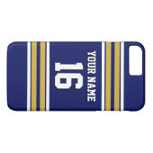 Navy Blue Gold Whit Team Jersey Name Case-Mate iPhone Hülle (Rückseite (Horizontal))