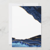 Navy Blue Gold White Agate 30. Geburtstag Einladung (Rückseite)