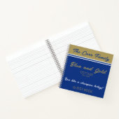 Navy Blue Gold White Guest Book Spiral Notebook Notizblock (Innenseite)