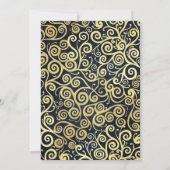 Navy Blue & Gold Wirbel werden meine Bridmaid sein Einladung (Rückseite)