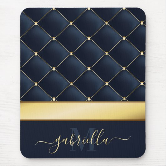 Navy Blue Golden Mousepad (Vorne)