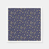 Navy Blue Golden Polka Dots Stilvolles Party Napki Serviette (Vorderseite)