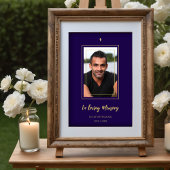 Navy Blue & Golden Traditional Elegant Funeral Poster