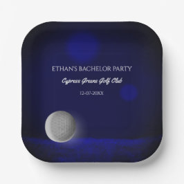 Navy Blue Golf - Bachelor-Party-Party für Golfspie Pappteller