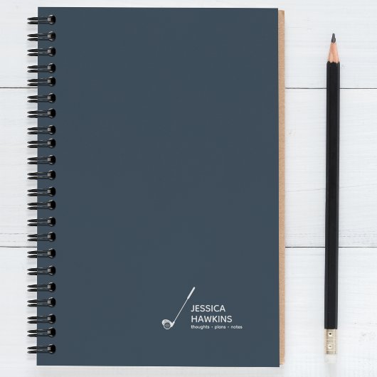 Navy Blue Golf Club Personal Notizblock