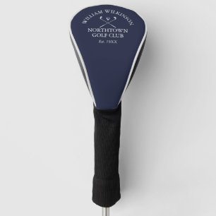 Navy Blue Golf Club und Name des Mitglieds Headcover