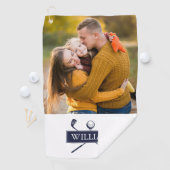 Navy Blue Golf Clubs und Ball Individuelle Name Fo Golfhandtuch (Insitu)