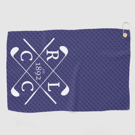 Navy Blue Golf Towel - Raute Golf Logo Golfhandtuch (Horizontal)