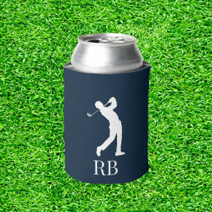 Navy Blue Golfer Monogram kann kühler werden Dosenkühler