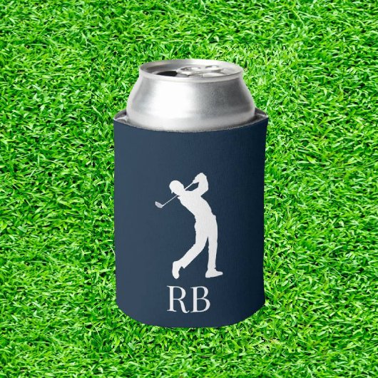 Navy Blue Golfer Monogram kann kühler werden Dosenkühler
