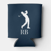 Navy Blue Golfer Monogram kann kühler werden Dosenkühler (Vorderseite)