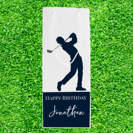 Navy Blue Golfer Party Geschenktüte Für Weinflaschen
