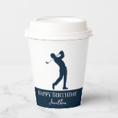 Navy Blue Golfer Partys Experience Pappbecher (Vorderseite)