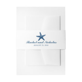 Navy Blue Graceful Starfish | Hochzeit Einladungsbanderole
