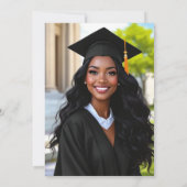 Navy Blue GRAD Foto Collage Graduation Party Einladung (Rückseite)