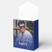 Navy-Blue-Gradient-Foto-Geburtstag Geschenkschachtel (Geöffnet)