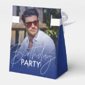 Navy-Blue-Gradient-Foto-Geburtstag Geschenkschachtel (Rückseite)