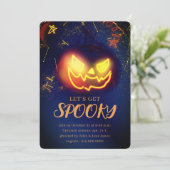 Navy Blue Gradient Navy Blue Spookween Halloween Einladung (Stehend Vorderseite)
