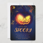 Navy Blue Gradient Navy Blue Spookween Halloween Einladung (Vorderseite)