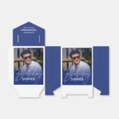 Navy Blue Gradient Photo Birthday Dinner Geschenkschachtel (Ungefaltet)