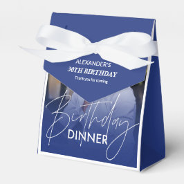 Navy Blue Gradient Photo Birthday Dinner Geschenkschachtel