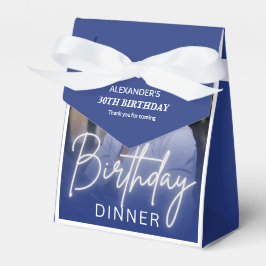 Navy Blue Gradient Photo Dinner Birthday Geschenkschachtel
