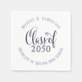 Navy Blue Graduation Party Custom Serviette (Vorderseite)