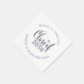 Navy Blue Graduation Party Custom Serviette (Ecke)
