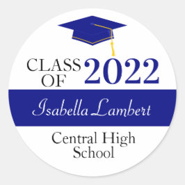 Navy Blue Graduation Party Gunst Sticker
