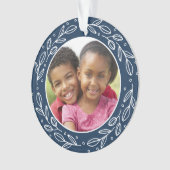 Navy Blue Grandeleltern Personalisiert Holiday Fot Ornament (Vorderseite)