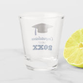 Navy Blue Gratulationen Uni-Abschluss Schnapsglas (Rückseite)