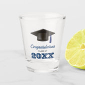 Navy Blue Gratulationen Uni-Abschluss Schnapsglas (Vorderseite)