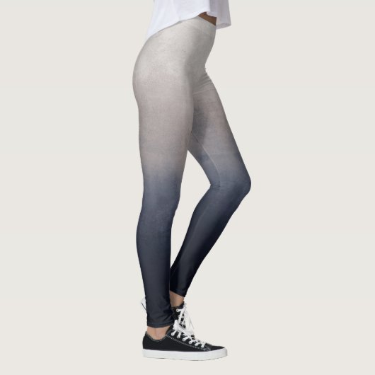 Navy Blue Grau Weiße rustikale Ober Leggings (Rechts)