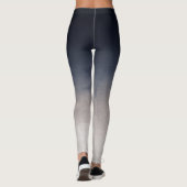 Navy Blue Grau Weiße Steigung rustikale ombre Leggings (Rückseite)