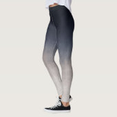 Navy Blue Grau Weiße Steigung rustikale ombre Leggings (Links)