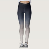Navy Blue Grau Weiße Steigung rustikale ombre Leggings (Vorderseite)