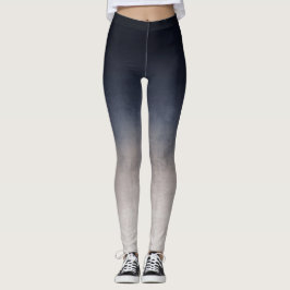 Navy Blue Grau Weiße Steigung rustikale ombre Leggings
