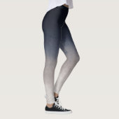 Navy Blue Grau Weiße Steigung rustikale ombre Leggings (Rechts)