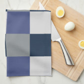 Navy Blue Grau White Checkerboard Geschirrtuch (Viertel Falte)
