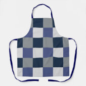 Navy Blue Grau White Checkerboard Schürze (Vorderseite)