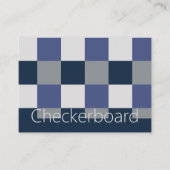 Navy Blue Grau White Checkerboard Visitenkarte (Vorderseite)