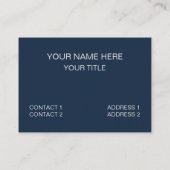 Navy Blue Grau White Checkerboard Visitenkarte (Rückseite)