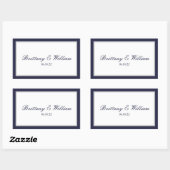 Navy Blue Gray Briy and Groom Rectangle Sticker (Blatt)