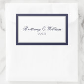 Navy Blue Gray Briy and Groom Rectangle Sticker (Tasche)