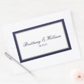Navy Blue Gray Briy and Groom Rectangle Sticker (Umschlag)