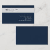 Navy Blue Gray Elegant Schlicht Beruflich Visitenkarte (Vorne/Hinten)